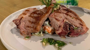 Eunice Power's lamb chops with carrot, yogurt and date salad