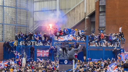 Rangers fans were celebrating their title victory, but others then engaged in acts of violence