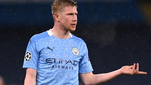 Kevin de Bruyne has scored two goals in eight games for Manchester City this season