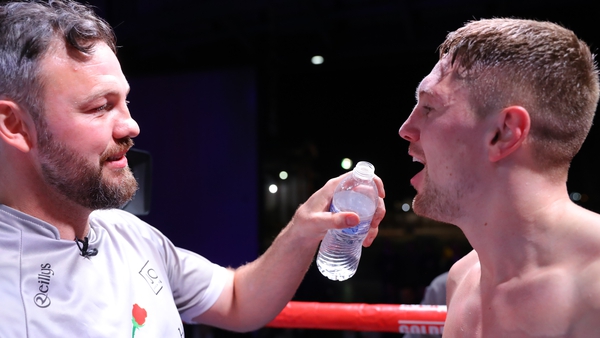 Andy Lee and Jason Quigley after his January 2020 victory against Fernando Marin