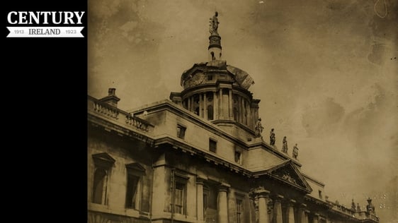 Century Ireland Issue 205: A view of the collapsed dome of the Custom House after the fire Photo: National Library of Ireland