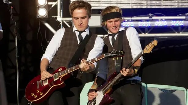 Dougie on stage with Tom Fletcher