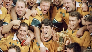 Australia players celebrate their World Cup win in 1999