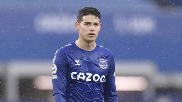 James Rodriguez has yet to be included in a matchday squad for Everton this season