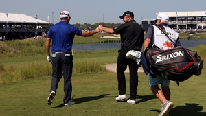 Harrington, left, and Lowry in action on the final round at Kiawah Island