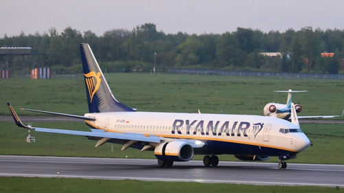 The Ryanair flight which was forced to land after a 'deliberately false'