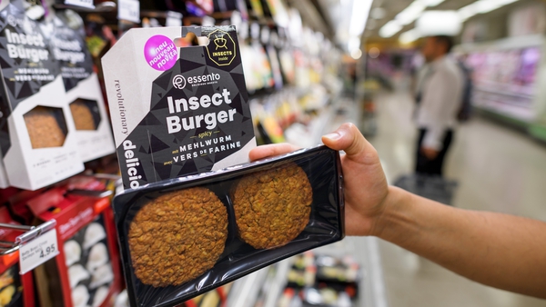 Coming soon to your local Aldi or Tesco: insect burgers based on protein-rich mealworm at a supermarket in Geneva. Photo: Fabrice CoffriniAFP via Getty Images