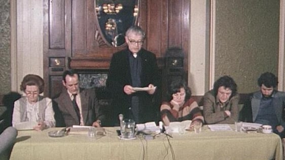 Fr Piarais Ó Dúil speaking at National H-Block Committee press conference (1981)