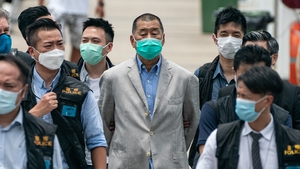 Hong Kong media tycoon Jimmy Lai pictured after his arrest last year