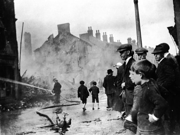 Firemen putting out a fire in Lisburn, 1921 Photo by Sean Sexton/Getty Images)