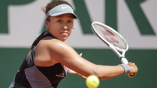 Naomi Osaka in action at the French Open on Sunday