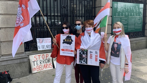 A demonstration about the deteriorating human rights situation in Belarus was held outside the Dáil earlier