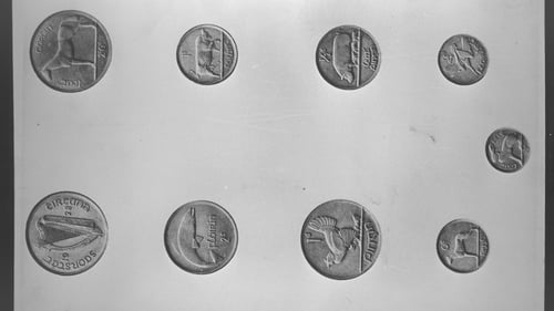 Percy Metcalfe's final designs for the Irish coinage, 1927. Photo: RTÉ Stills Library