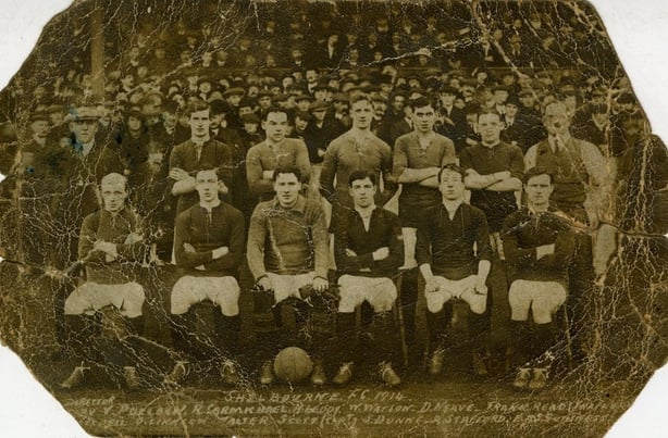 The Leinster-based Shelbourne FC team in 1914. Photo: Dublin City Library and Archive