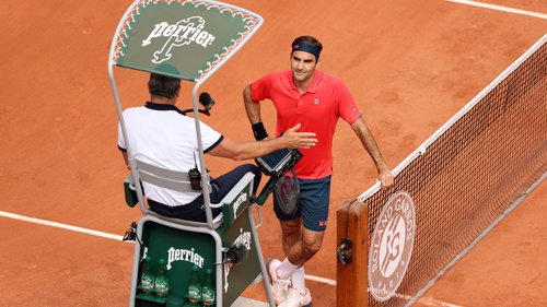 Federer's rhythm was disrupted as he remonstrated with the umpire