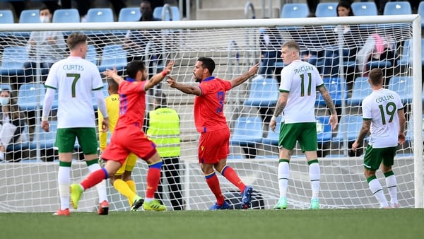 Marc Vales (3) celebrates after scoring for Andorra against Ireland