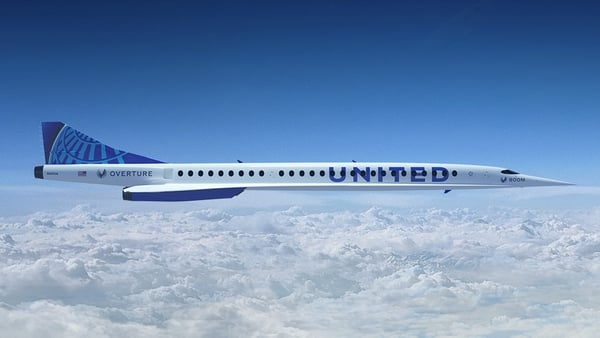 An artist's impression of how the new supersonic aircraft will look (Pic: United Airlines/Boom)