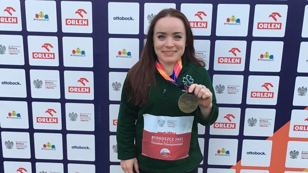 Niamh McCarthy produced a season's best throw of 30:03m to win the gold medal in emphatic fashion
