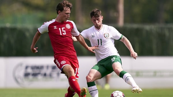 Will Ferry, right, d in action against Denmark's William Boving