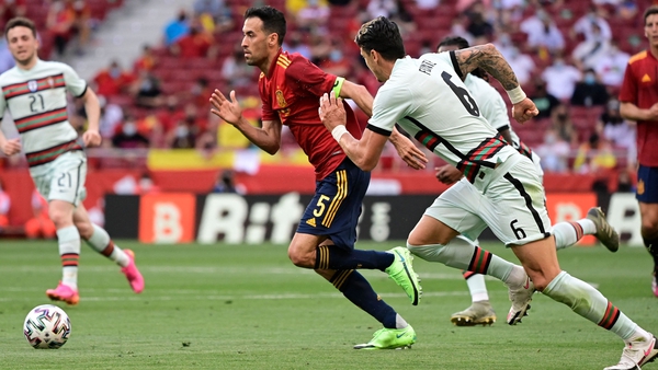 Busquets in action against Portugal on Friday.