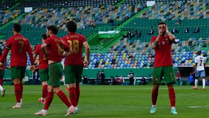 Bruno Fernandes doubled his international goal tally in the win in Lisbon
