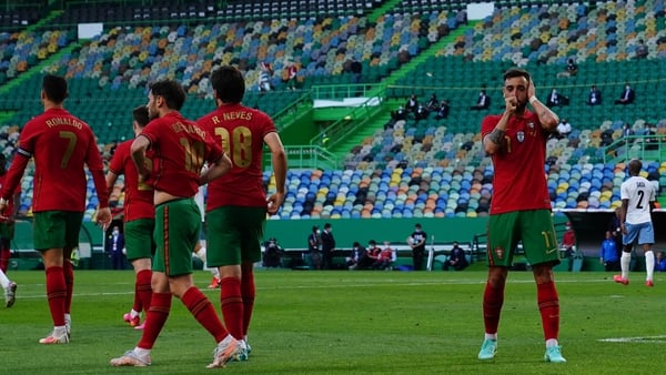 Bruno Fernandes doubled his international goal tally in the win in Lisbon