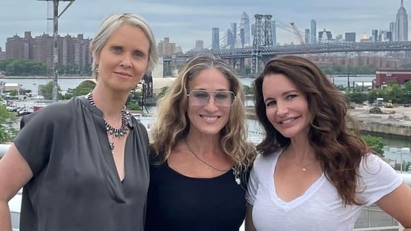 Cynthia Nixon, Sarah Jessica Parker and Kristin Davis reunited for the SATC reboot. Image: Instagram/SarahJessicaParker