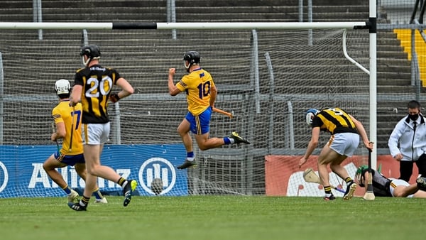 David Reidy jumps for joy after Clare's third goal