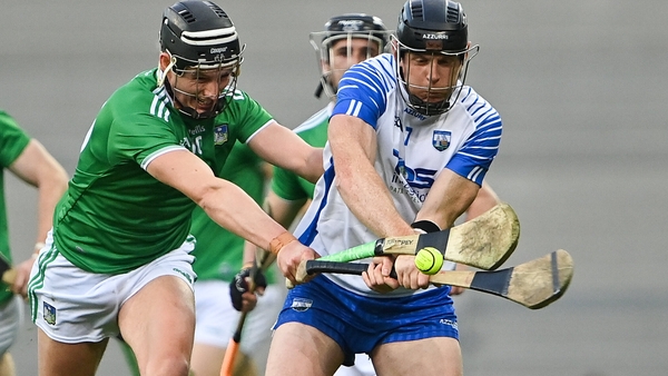 Gearóid Hegarty tackles Waterford's Kevin Moran in last year's All-Ireland hurling final