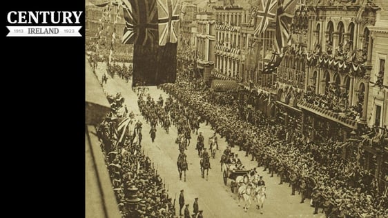 Century Ireland Issue 207 - The king and queen make their way through Belfast to formally open the Northern Irish parliament Photo: Illustrated London News [London, England], 2 July 1921