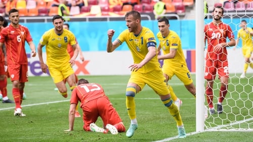 Andriy Yarmolenko put Ukraine in front against North Macedonia