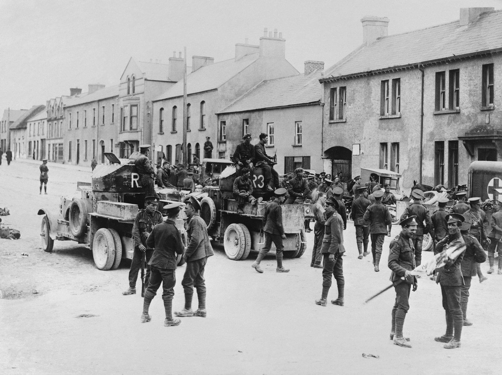 British soldiers on the streets of Belleek 1922