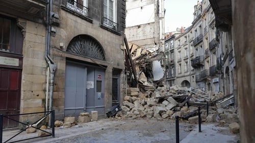 The site where two buildings collapsed in Bordeaux