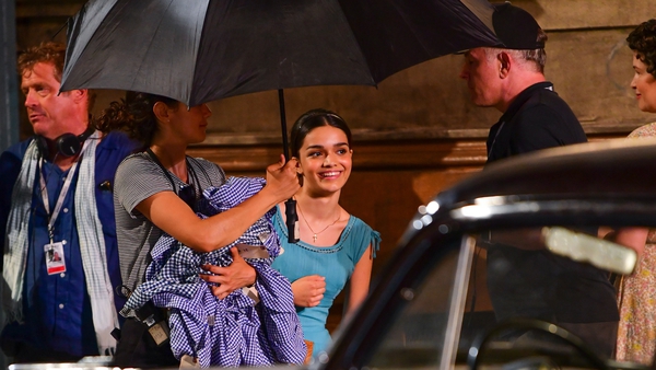 Rachel Zegler, seen here filming West Side Story in New York in August 2019