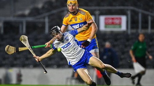 Waterford's Jamie Barron and David Fitzgerald of Clare tangle in last year's quarter-final