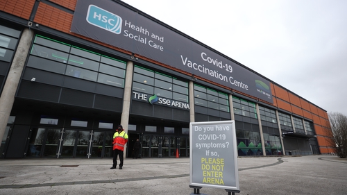 A Covid-19 vaccination centre at the SSE Arena in Belfast