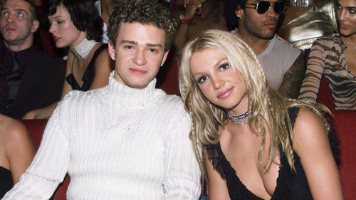 Justin Timberlake and Britney Spears at the MTV Music Awards in 2000