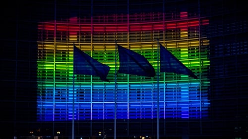 The European Commission lit in rainbow colours last year