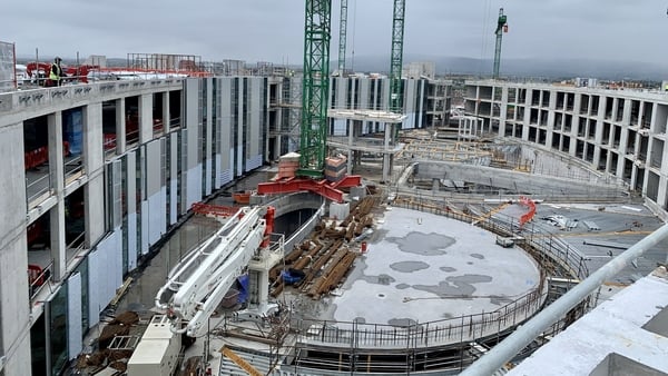 The view from the rooftop of the new National Children's Hospital in Dublin