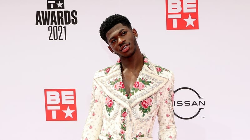 Rapper Lil Nas X wears romantic look by London-Irish designer