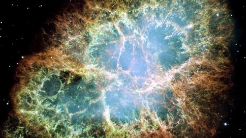 The Crab Nebula is a supernova that first emerged 1,000 years ago, recorded here by the Hubble Telescope