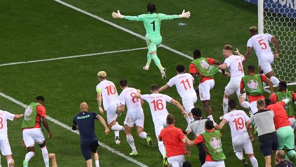 Yann Sommer reacts after saving the decisive penalty
