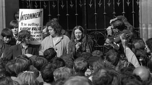 Bernadette Devlin speaking at an anti-internment rally in Derry in August 1971. Photo: Popperfoto via Getty Images
