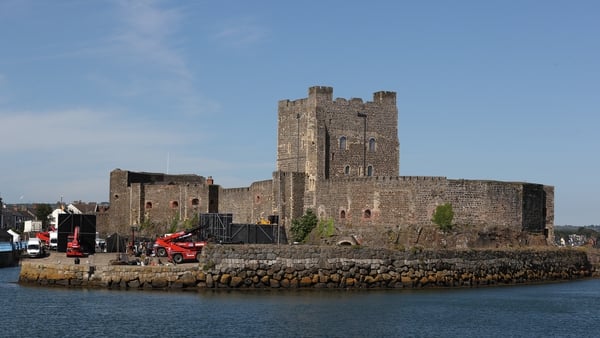 Carrickfergus Castle, where filming is taking place for the Dungeons and Dragons film