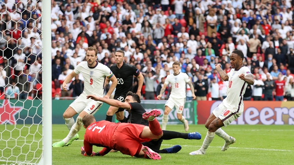 Raheem Sterling opened England's account against the Germans