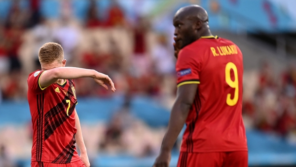 Kevin De Bruyne and Romelu Lukaku during Belgium's win over Portugal