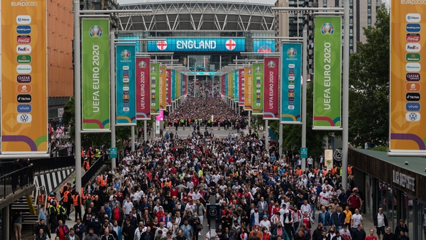 Crowds leaving Wembley after the England-Germany game