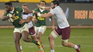 South Africa flanker and captain Siya Kolisi goes on the charge against Georgia