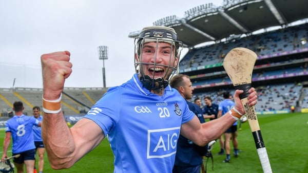 Dublin's Jake Malone celebrates after the game at Croke Park