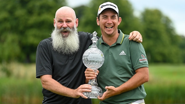Lucas Herbert and caddie Nick Pugh were in jubilant mood after the 25-year-old recorded his second success on the European Tour